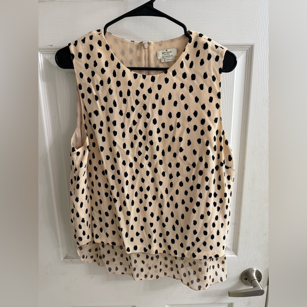 Kate Spade Pink and Black Sleeveless Blouse